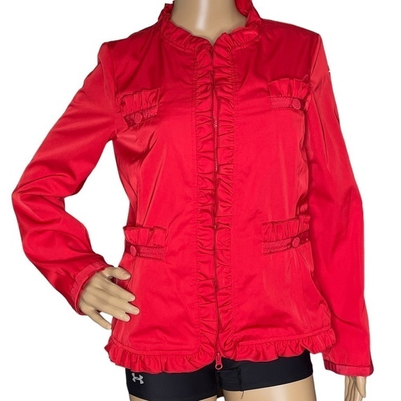 Love Moschino red ruffle jacket zip up 6 - Picture 1 of 8